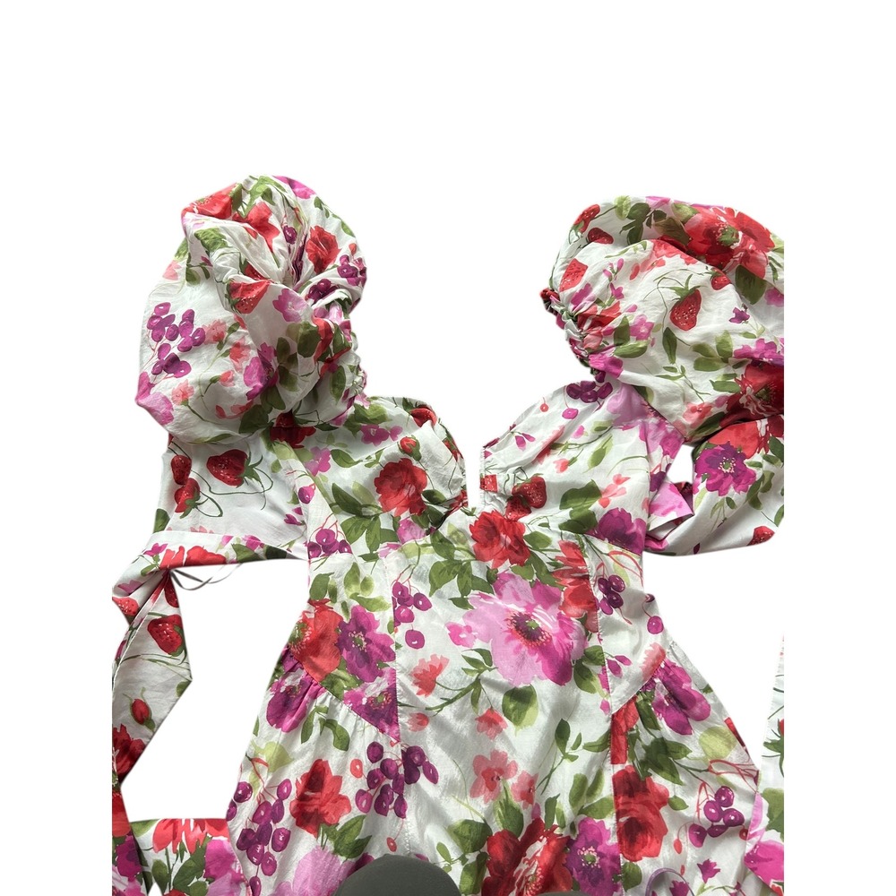 Abercrombie & Fitch Floral Midi Dress - Red and Pink - Picture 7 of 10